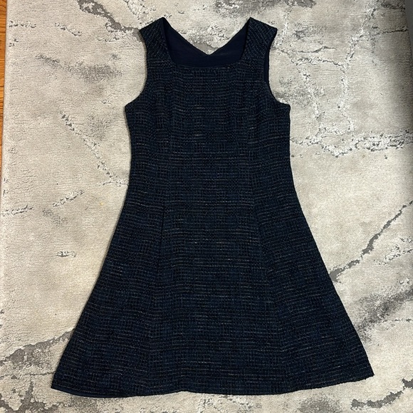 Theyskens' Theory Blue & Black Tweed Diklah Dress - Picture 2 of 5